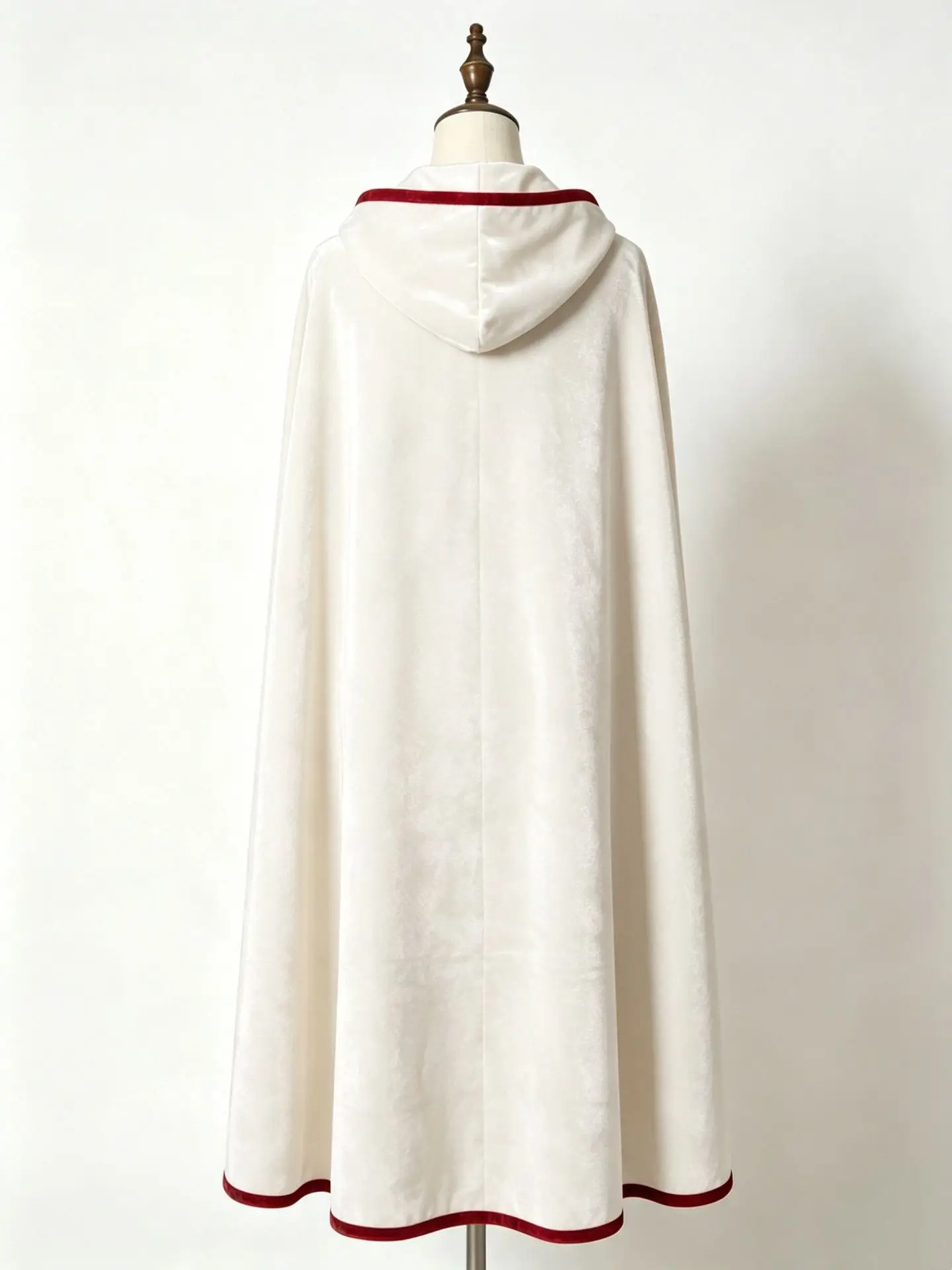 Vintage Kapuzenumhang aus Samt mit Goldrand, Renaissance-Hexenkostüm, mehrfarbig, Halloween, Feiertagsparty, Maskerade, Cosplay-Robe – Detail 7