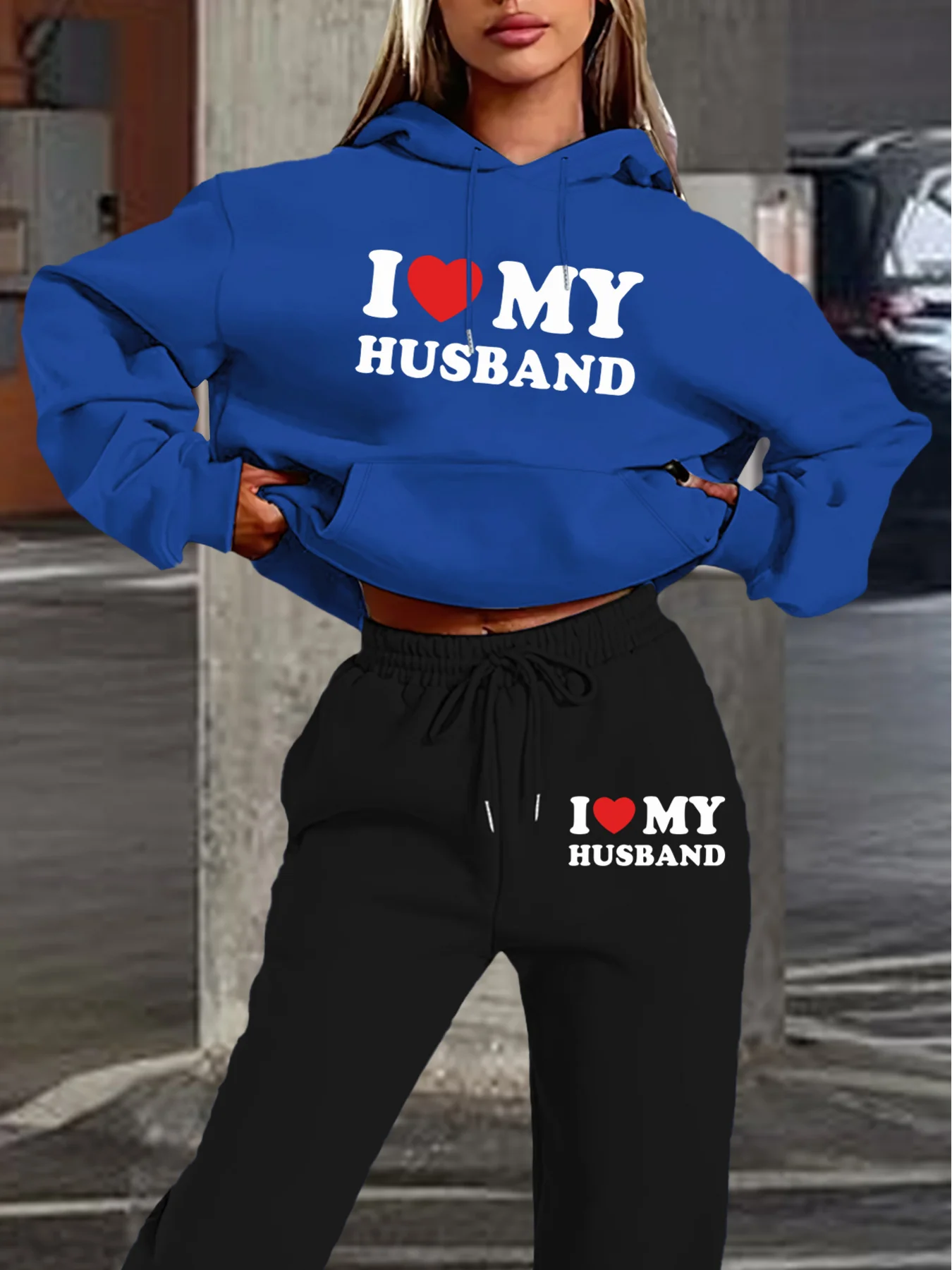 women hooded sweatsuit set, ladies 2 piece loungewear, casual hoodie long pants outfit, streetwear tracksuit for women