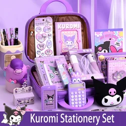 Kawaii Sanrio Kuromi Stationary Set Anime Figure Box Genuine Award Student Learn Supplies Child Girl School Birthday Gift