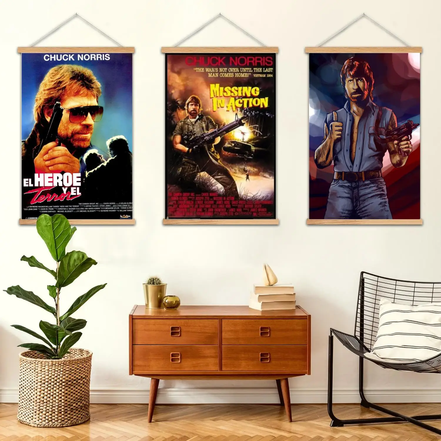 Chuck Norris emoldurado pintura de parede pôster de arte em tela e arte de parede, impressão de imagem, decoração moderna de quarto de família, pintura decorativa