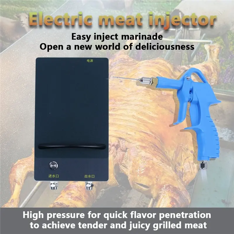 ABKY-High Pressure Meat Saline Syringe Pump Lamb Leg Pump Tool Electric Injector High Pressure Syringe Pump EU Plug