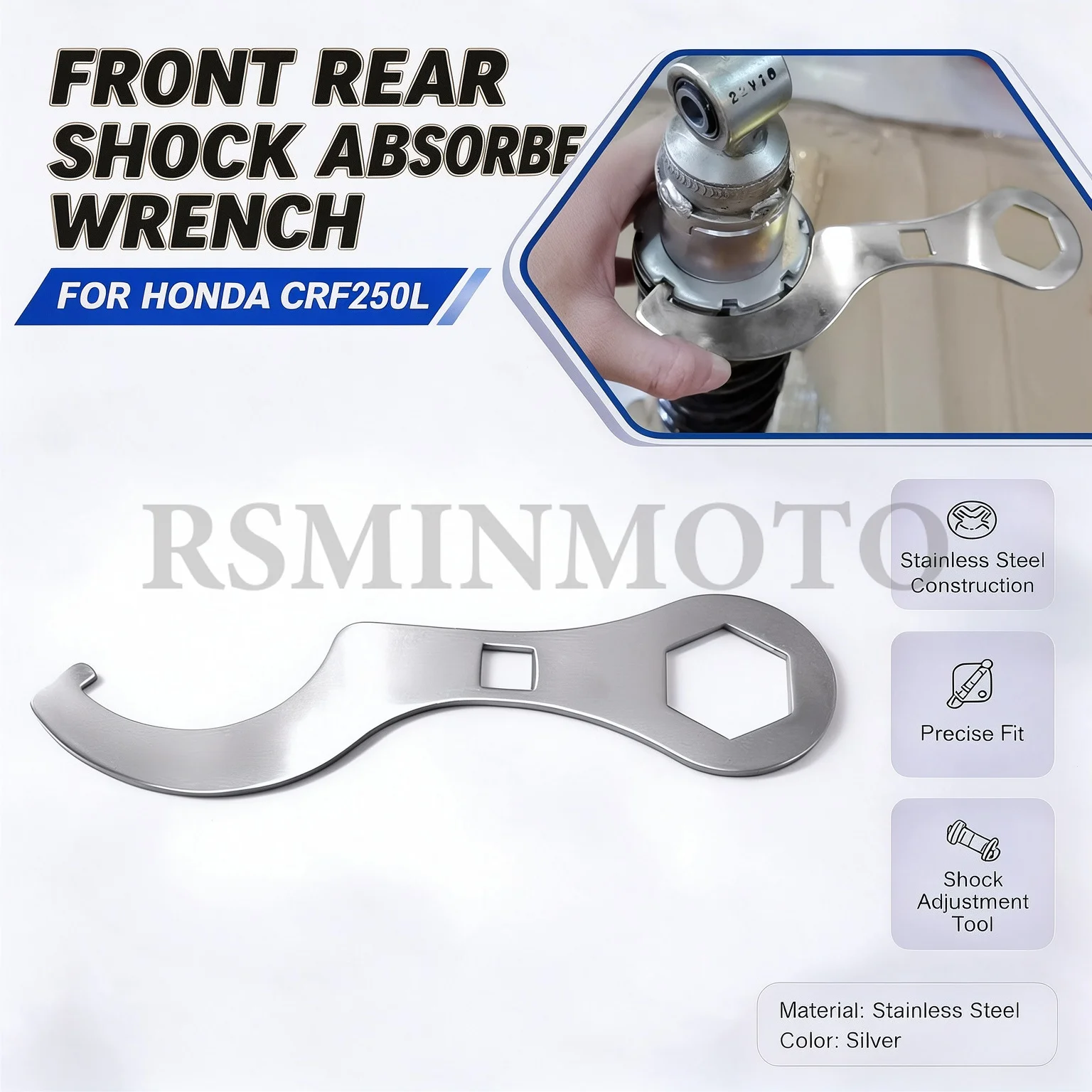 Motorcycle Shock Absorber Wrench Stainless Steel Front Rear Suspension Tool For Honda CRF250L CRF 250L Dirt Bike