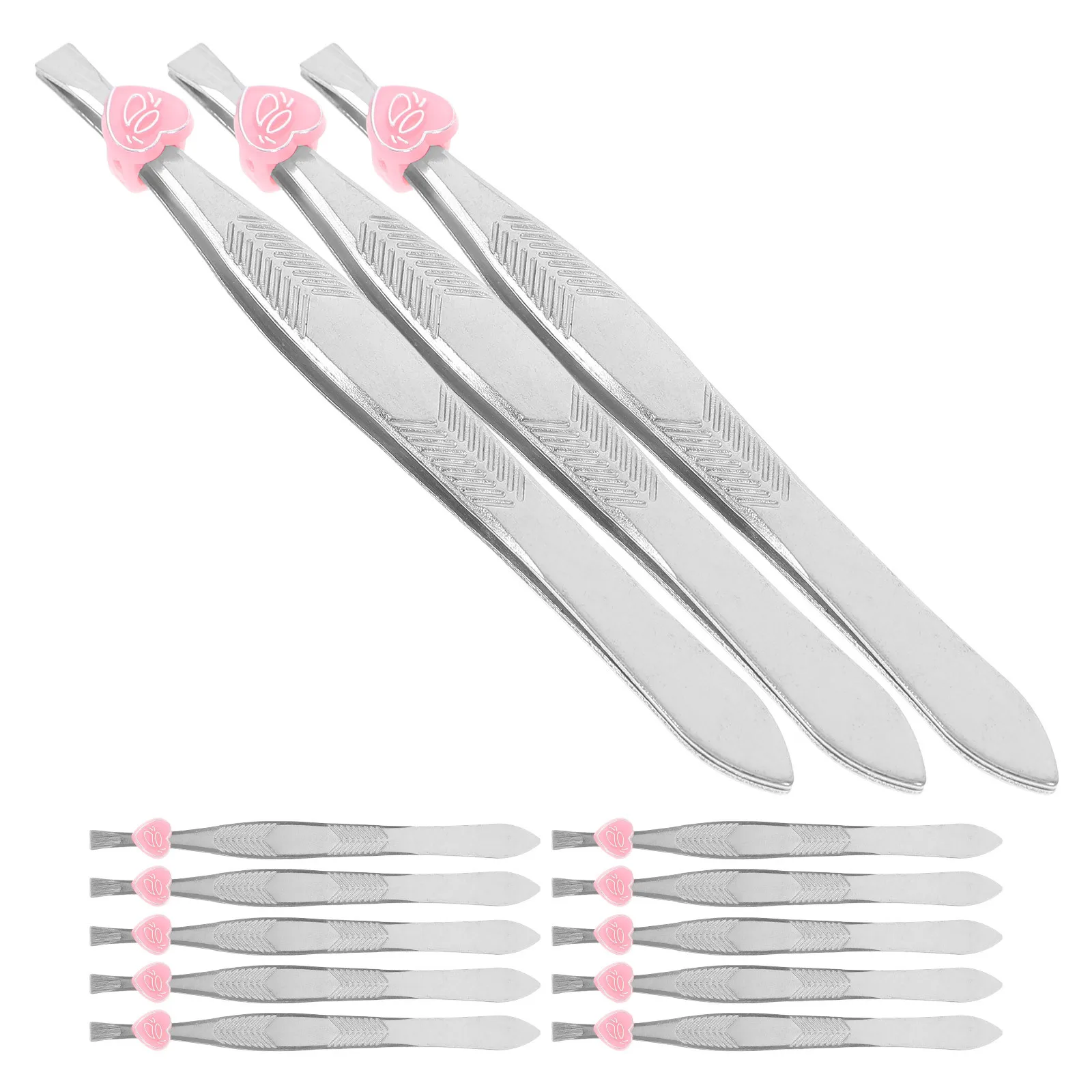 Pinça de sobrancelha de aço inoxidável, 24 peças, premium, antiferrugem, maquiagem, cílios, para mulheres, homens, portátil, tamanho de viagem, leve