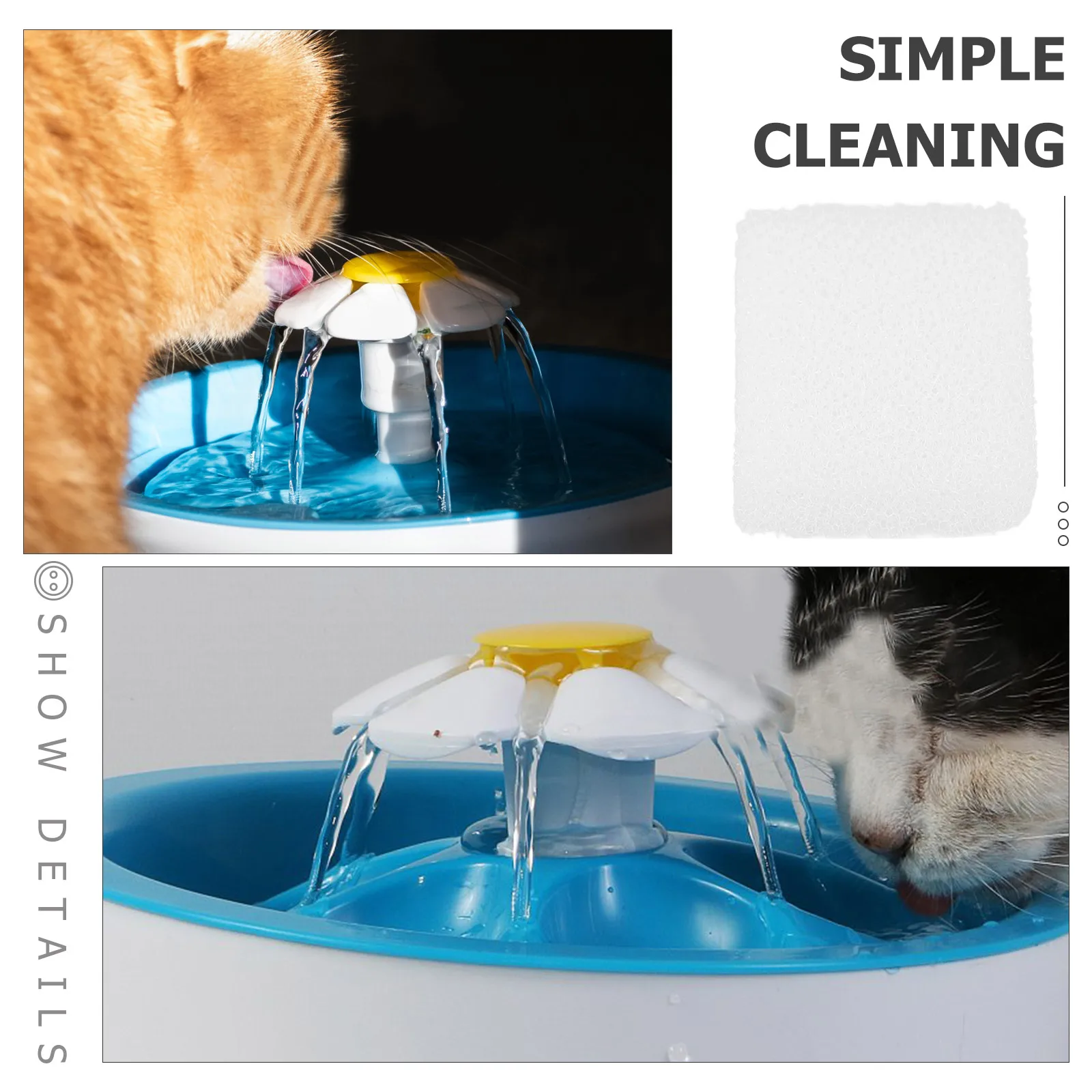 

10Pcs Cat Water Fountain Filters Better Filtration Effect Safe Practical Convenient Pet Supplies Replacement Filter