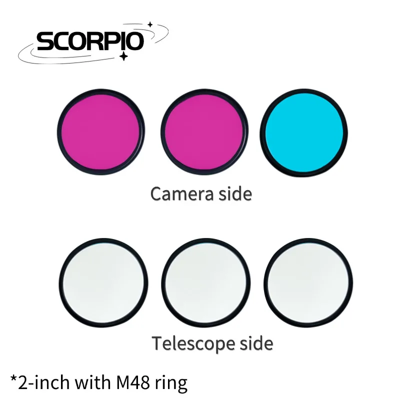 Filtros de banda estrecha Scorpio 2 "SHO SII3nm Ha3nm OIII3nm para mono CCD astronómico /CMOS/imagen DSLR modificada- 20250422