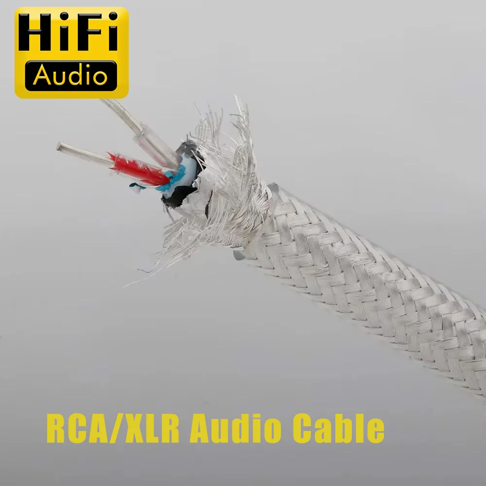 Preffair HiFi X451 Premium 99.998% 4N Solid Pure Silver RCA/XLR Audio Cable - Audiophile-Grade HiFi Interconnect for Amplifier