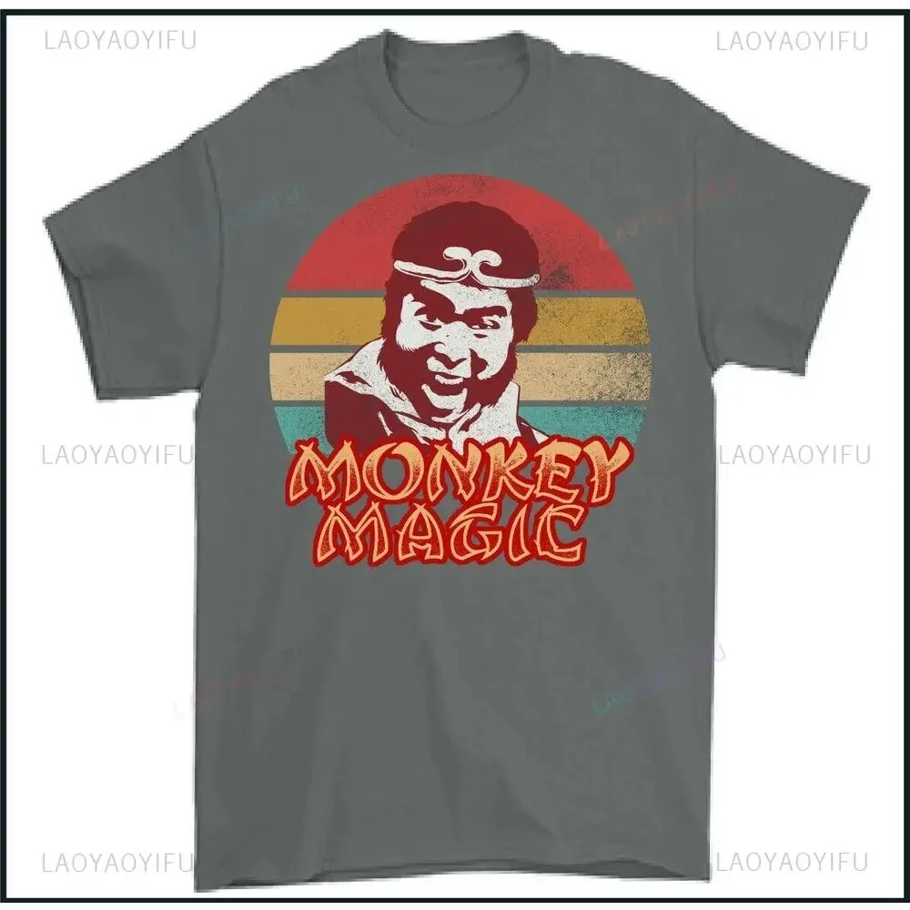 Retro Movie A Chinese Odyssey MONKEY MAGIC Cotton T-SHIRT Men Chinese Fantasy TV Show Martial Arts 70's 80's Printed T-shirt
