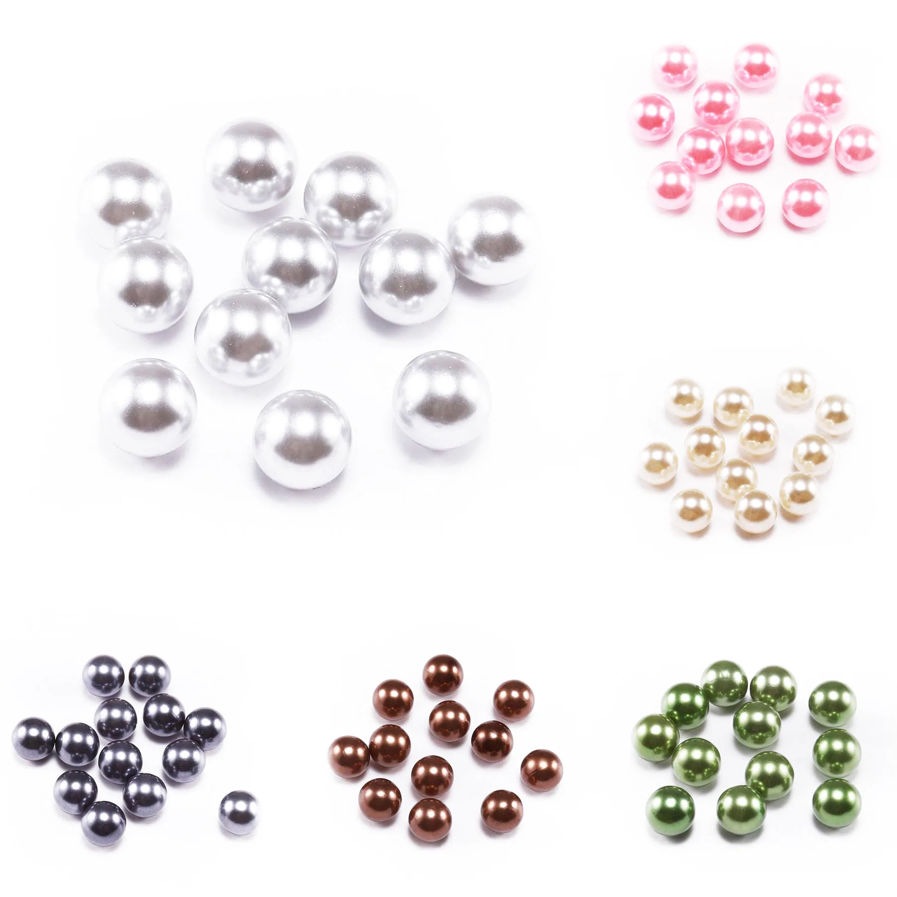 400Pcs Colorful Round Non Porous Abs Imitation Pearl Candy Color Non Porous Fake Pearl DIY Jewelry Accessories Acrylic Beads