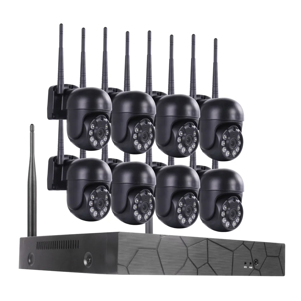 8CH NVR Kit Wifi Camera Wireless 3MP Waterproof Rotating Outdoor Home Security Camera Surveillance System Monitor