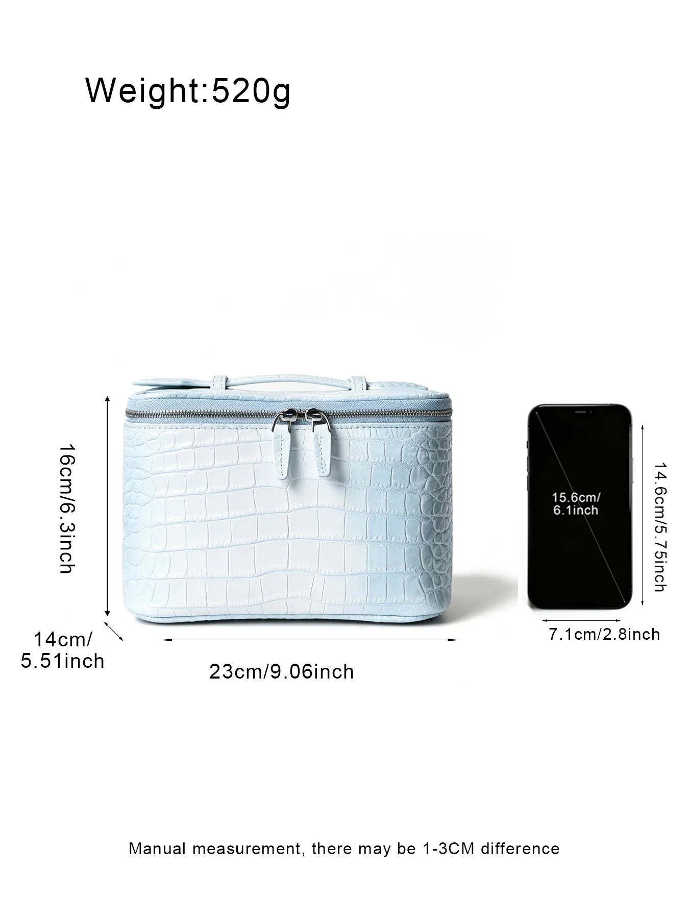 Neue Farbige Kosmetiktasche aus Echtem Leder mit Krokodil-Textur für Damen, Himalaya-Kollektion, Reise-Toilettentasche mit Großer Kapazität – Detail 3