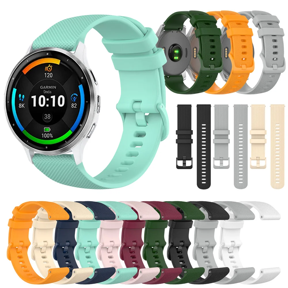 Quick Release 22mm 20mm Silicone Band For Garmin Forerunner 265 255 Music 245 55/Venu 3 2 Plus/Vivoactive 4 Watch Sports Strap