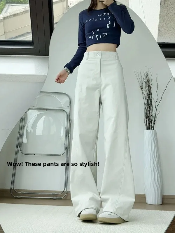 

Cleanfit Loose Straight Leg Pants Men's White Curved Blade Casual Trousers Slimming Wide Leg Autumn Faion Long Pants
