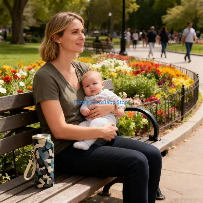 USB Heated Veiling Insulated Bottle Bag For Travel And Outdoor Use With Slide Ending Polyester Substance C90B