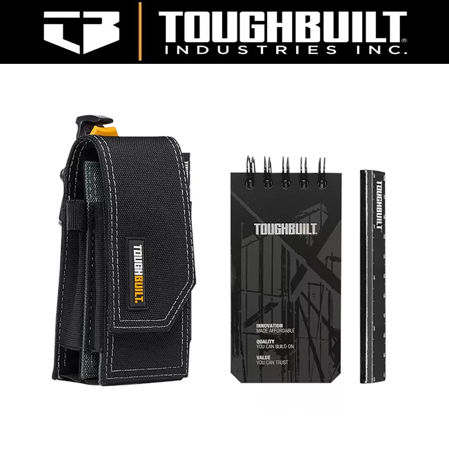 Bolsa de teléfono inteligente TB-CT-33P Toughbuilt con bolsillos para portátiles y lápices, Compatible con la mayoría de cinturones de herramientas,