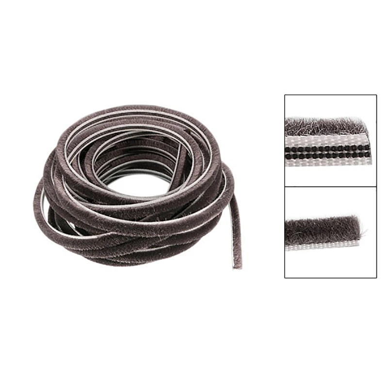 5.5m Window Door Weather Strip Brush Pile Hairy Seal Strip Draught Excluder Noise Isolation For Studio Door Seal Bathroom Tape