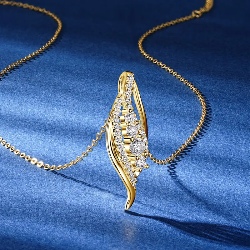 RAPRGOLD متعدد الحجم مويسانيتي قلادة قلادة سلاسل للنساء 925 فضة الزفاف غرامة مجوهرات هدايا مع شهادة