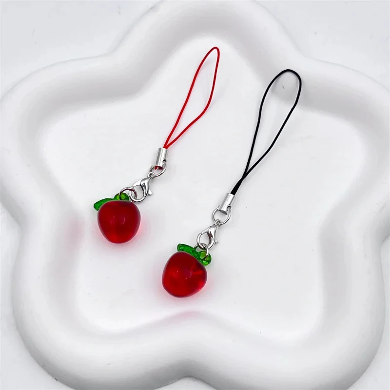 Game Love And Deepspace Caleb Cosplay Keychain Red Apple Pendant Phone Chain Keyring Jewelry Accessories Gift