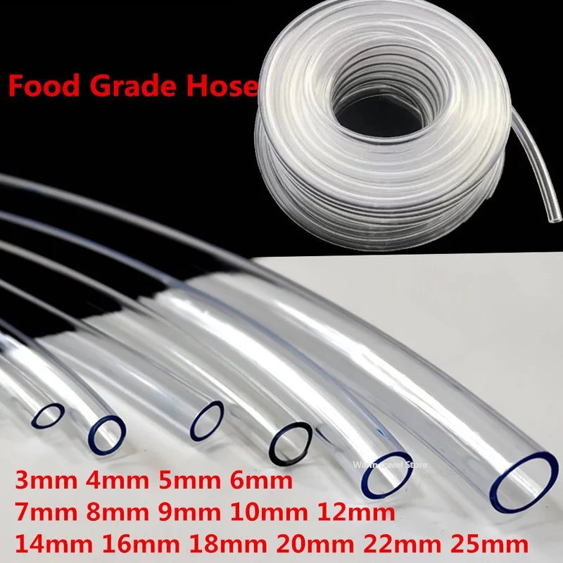 Tuyau Transparent en PVC de qualité alimentaire, 3-25mm, résistant au froid, Tube Flexible pour aquarium, tuyau en plastique, pompes à eau, distributeur d'eau