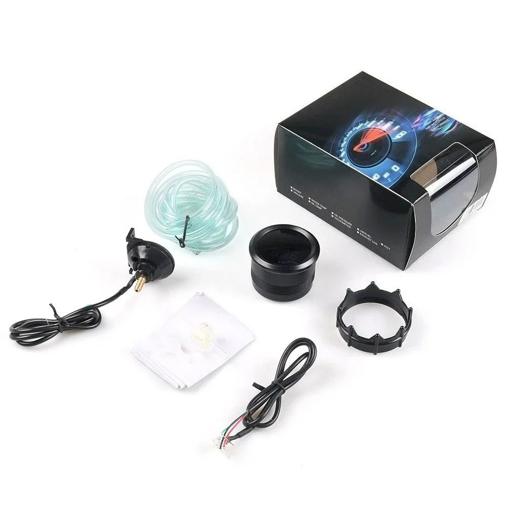 

Car Gauge 52MM Universal Blue Light Digital Tachometer Boost Water&Oil Temp Oil Pressure Voltage Exhaust 12V