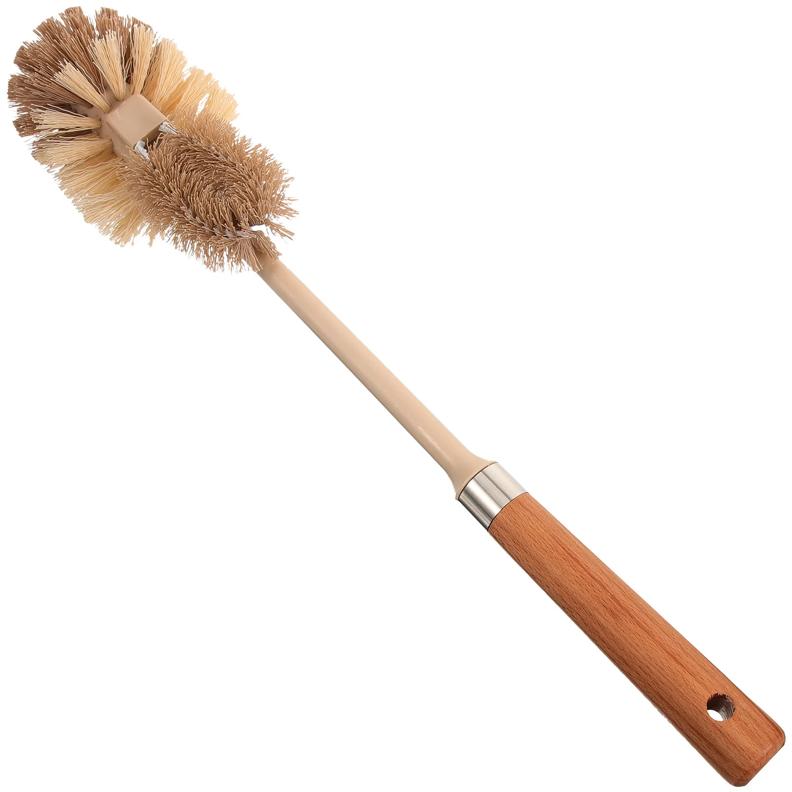 

Toilet Brush Long Handle Wooden Bathroom Cleaning Tool Stainless Steel Bristles Hangable Scrubber For Home Hotel Office