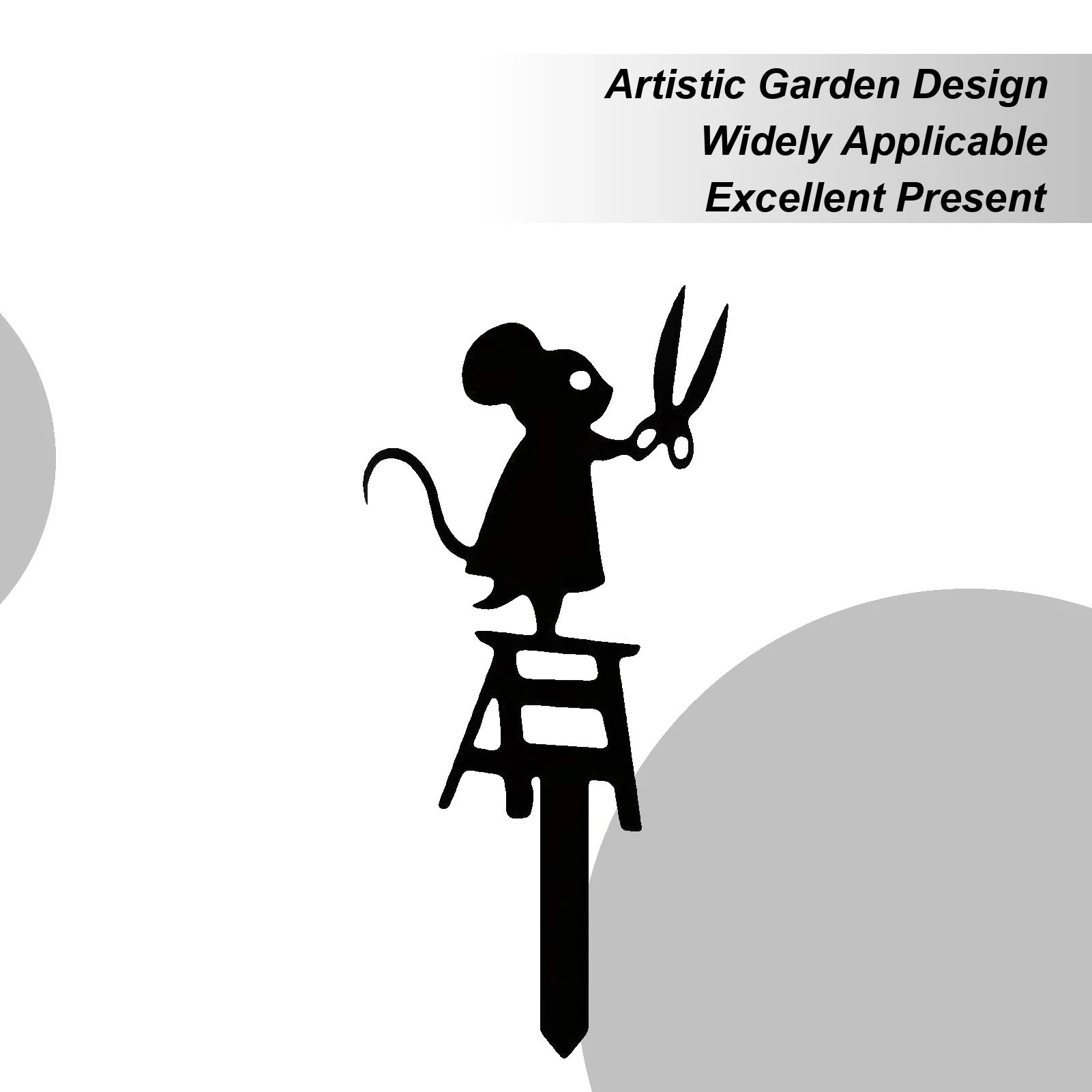 Decorative Garden Stakes Mouse Stealing Flower Waterproof Statue Yard Art Decorations for Patio Lawn Porch Backyard Fence