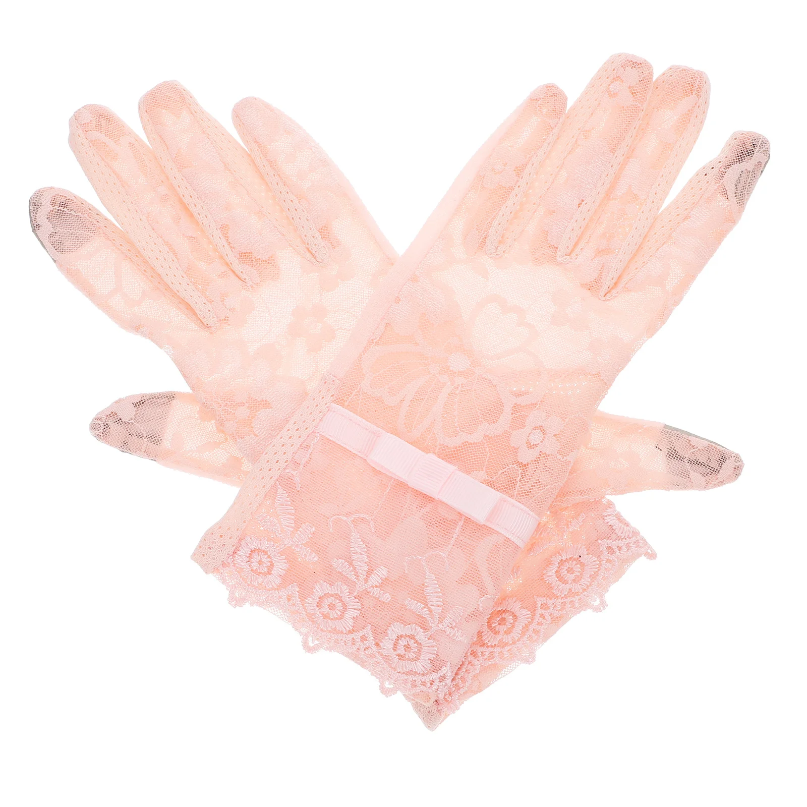 

1Pair Lace Gloves Women Short Bridal Wedding Party Vintage Hollowed-Out Mesh Gloves for Prom Halloween Banquet Cocktail Tea