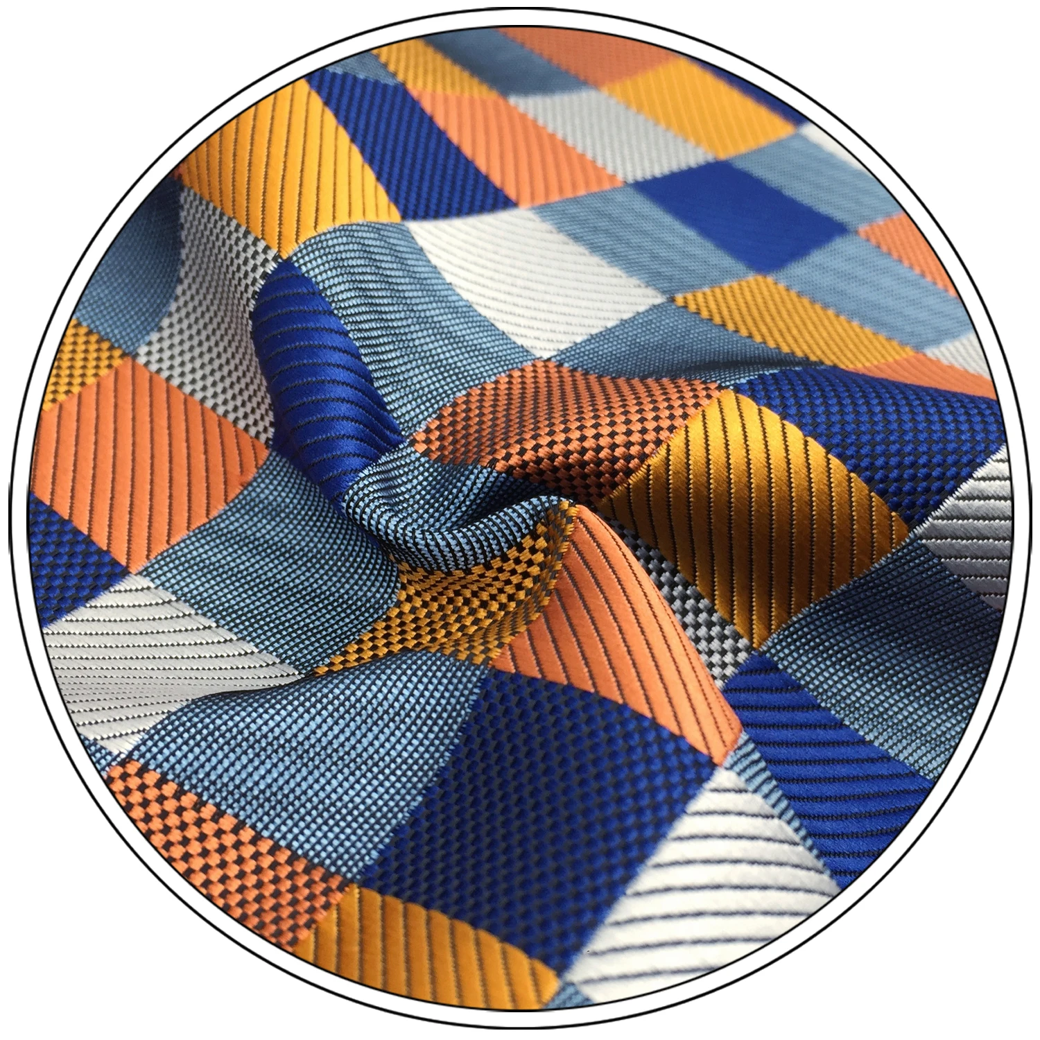 S17 Checked Multicolor Ties for Men Pocket Square Set Gift Party Necktie Silk 63\