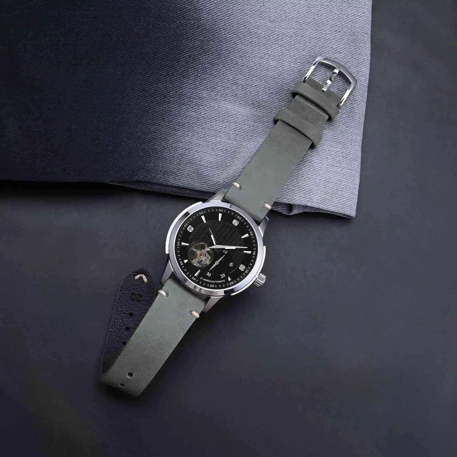 ANBEER Retro Style Leather Watch Strap 18mm 20mm 22mm Military Watch Strap for Men Suitable for traditional watches