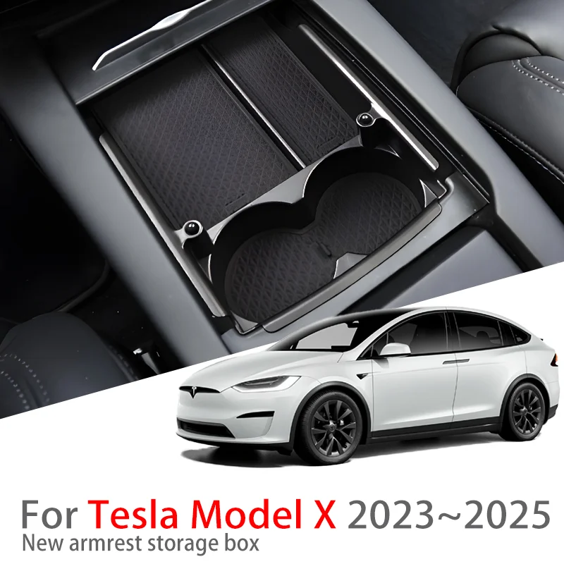 Auto Parts Suitable For Tesla Model X 2023 2024 2025 Car Center Console Armrest Storage Box Multifunctional Interior Accessories