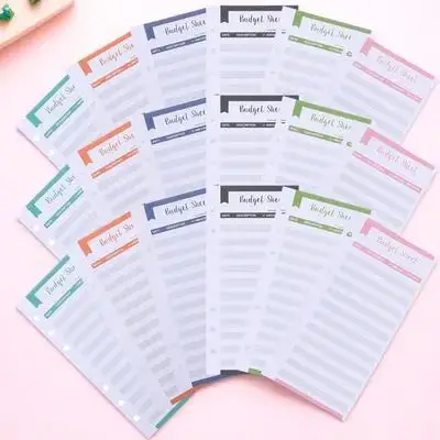 40 قطعة بطاقات الموثق الميزانية ألوان متنوعة تتبع النفقات الشخصية ورقة المحفظة المالية مخطط بطاقات منظم الميزانية الشهرية