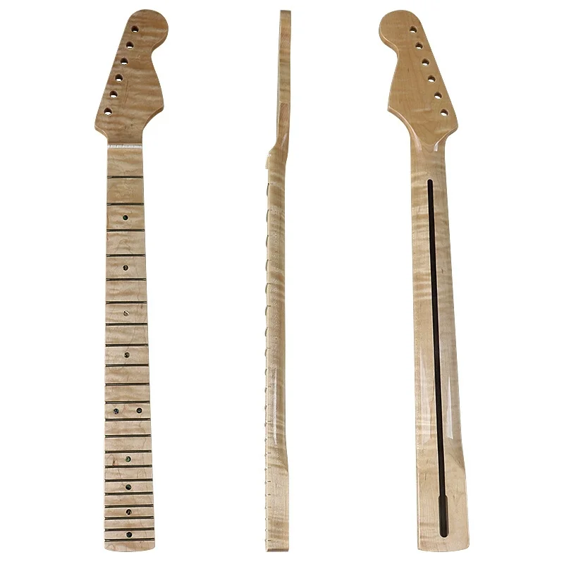 Assemble DIY electric guitar accessories for 6-string 21 Tiger print natural light guitar neck