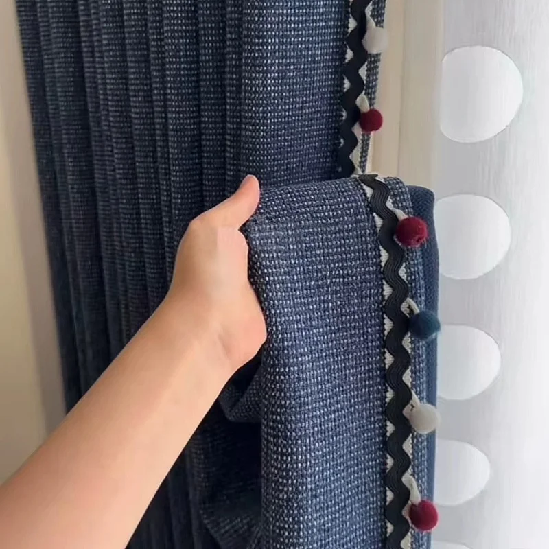 QGVLish 6M/Lot Color Wood Balls Curtain Tassel Fringe Lace Trim DIY Sofa Stage Valance Edge Ribbon Belt for Home Decor