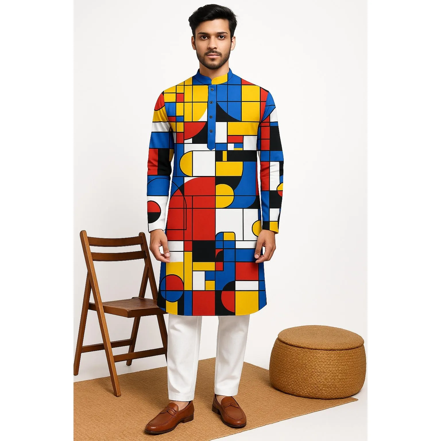 عباية رجالي ثوب عربية طويلة إسلامية هينلي قفطان بأشرطة عادي قمصان رجالية قفطان إسلامي 2026 Harajuku ملابس الشارع