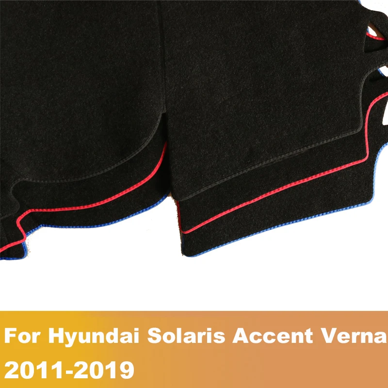 Car dashboard Avoid light pad Instrument platform desk cover Mat Carpet For Hyundai Solaris Accent Verna i25 RB 2011-2018 2019