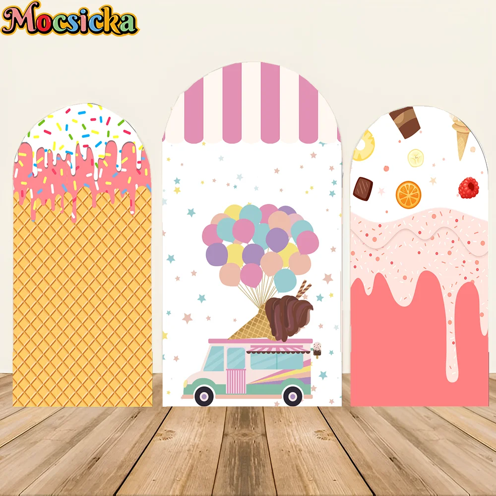 

Sweet Candy Donuts Birthday Party Arch Backdrop Cover Arch Stand Covers for Baby Shower Girls Pink Sprinkles Parties Decorations