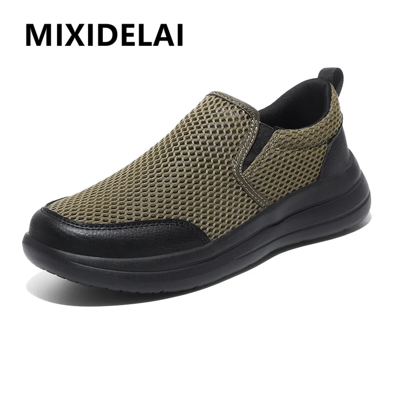 

New Trend Summer Lightweight Mens Loafers Shoes Casual Large Size Mesh Comfortable Elegant Men's Shoes Flats Soft Driving Shoes