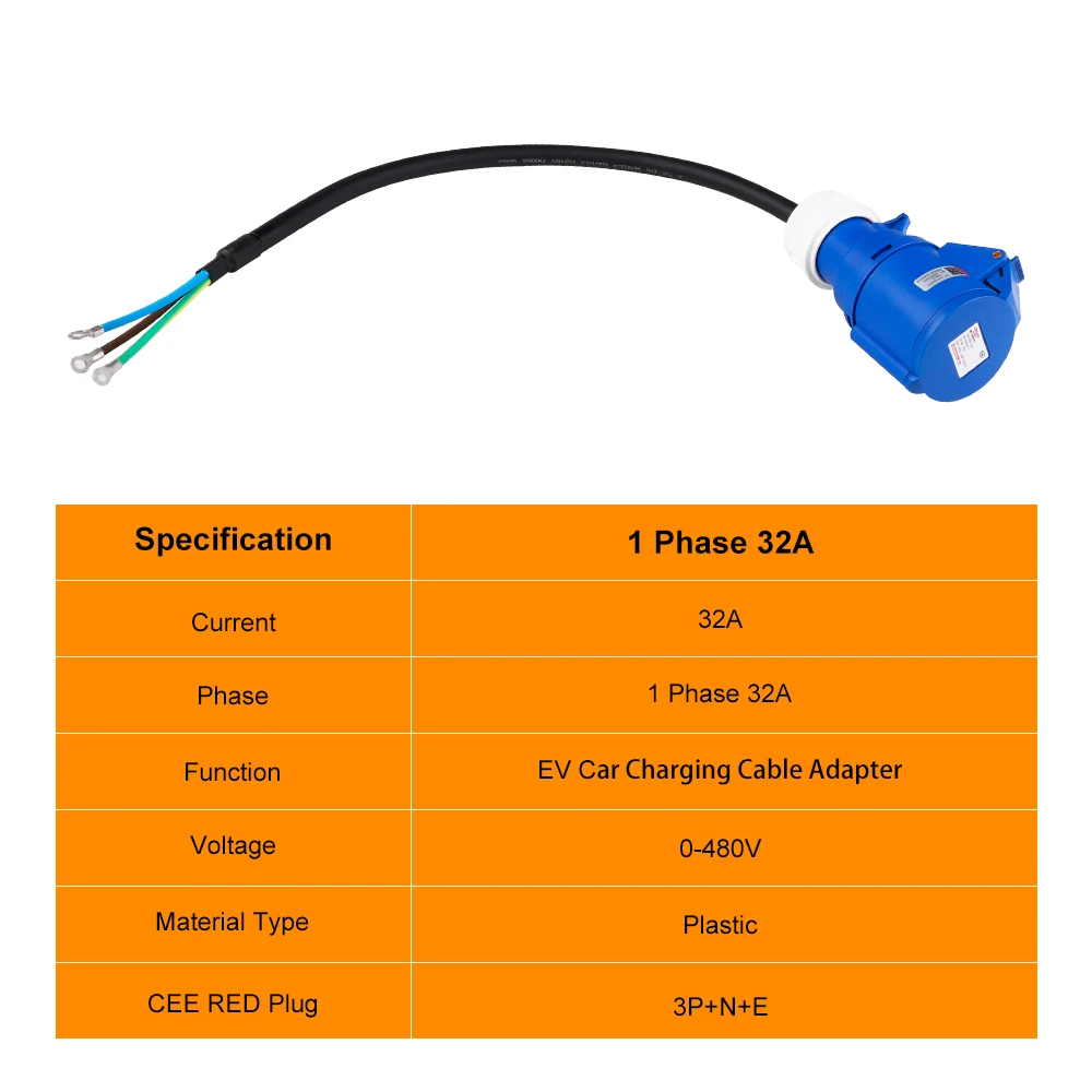 JDMEX EV caricatore portatile spina Schuko a CEE Blue Power presa femmina adattatore connettore blu CEE 7KW 32A a 3.5KW 16A