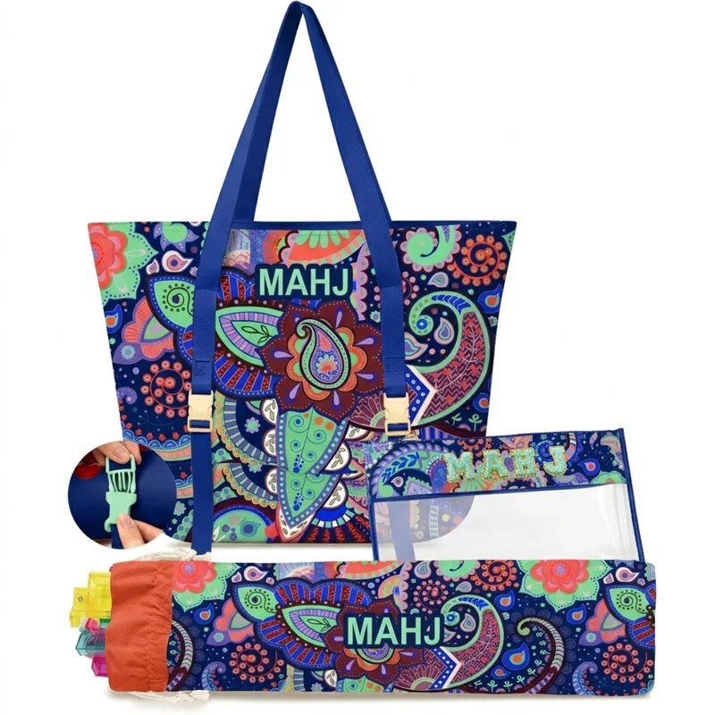 Cream-style three-piece mahjong bag, large-capacity handbag, new cosmetic bag, cute-style storage bag