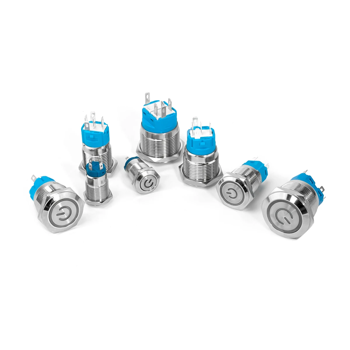 12/16/19/22mm Metal Push Button Switch Power Button Waterproof Flat Bircular Button LED Light  кнопка старт стоп