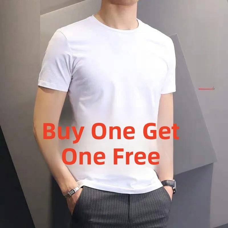 Cooling Modal Ice Silk Short Sleeve T-Shirt Men's Summer  Color round Neck Breathable Base Layer Shirt Top