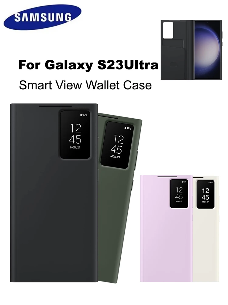 Oryginalne etui Samsung Galaxy S23Ultra S-View Flip Case do Galaxy S23 Ultra z inteligentnym okienkiem do podglądu, obudowa na telefon EF-ZS918 — 2