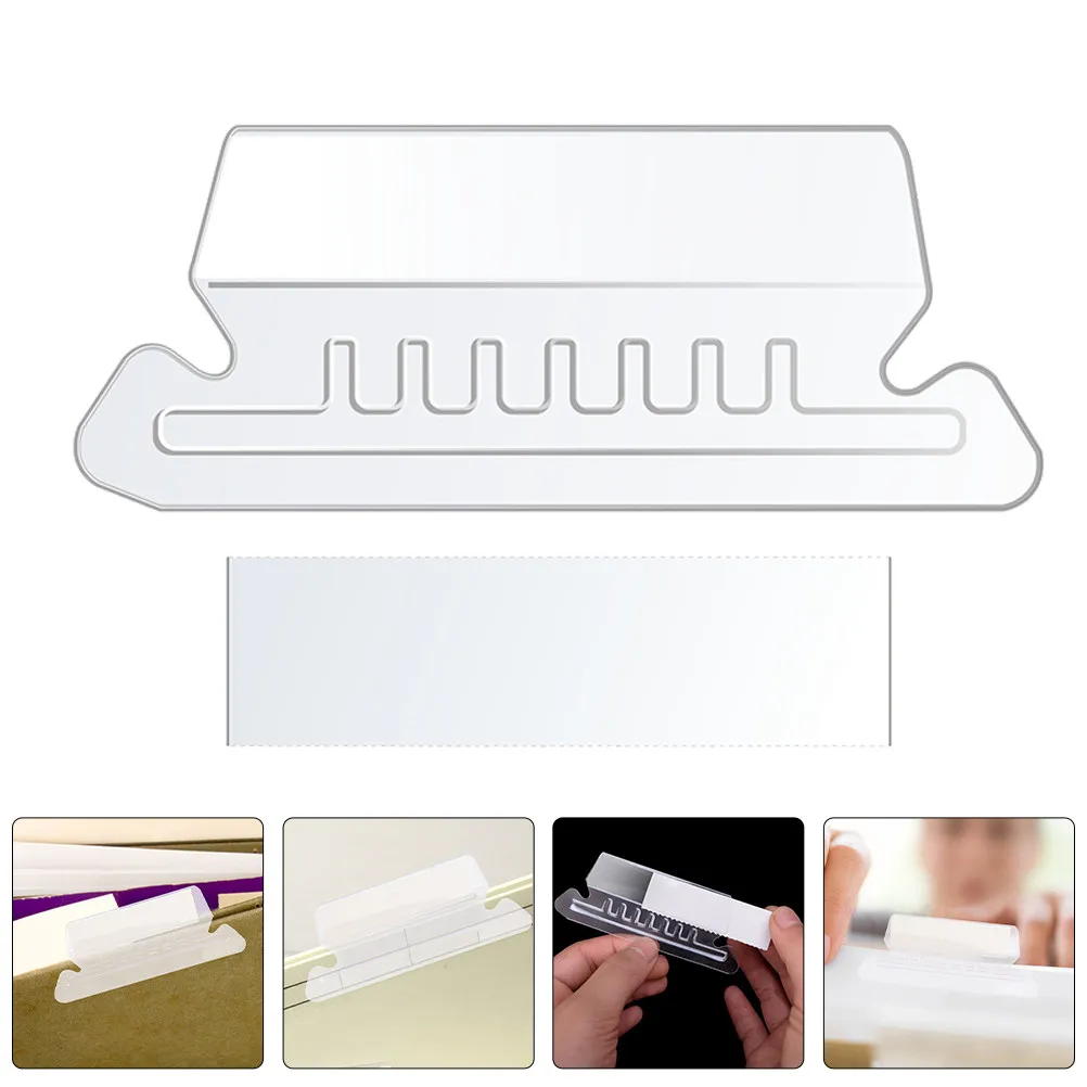 

100Pcs File Folder Tabs Detachable PVC Document Labels Small Hanging File Inserts for Office Organization Folder Tabs
