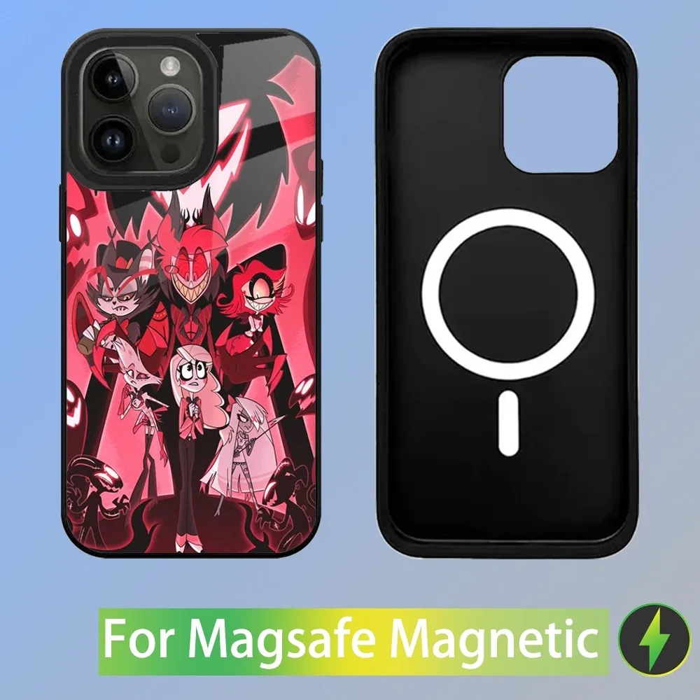 H-Hazbin Cartoon Hotel Phone Case For iPhone 15,14,13,12,11,Plus,Pro,Max Mini Magsafe Magnetic Wireless Charging