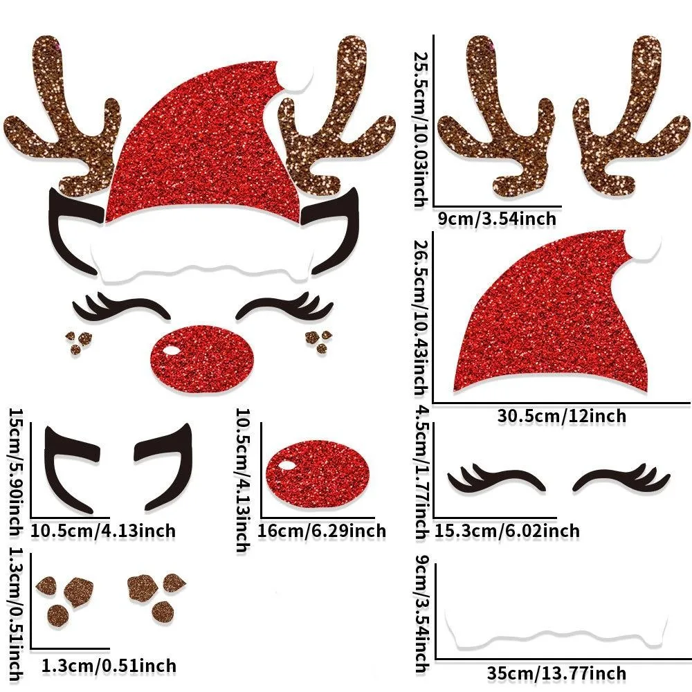 New Non-woven Christmas Door Stickers Removable DIY Wall Sticker Creativity Party Decor Window Static Stickers Christmas image 6