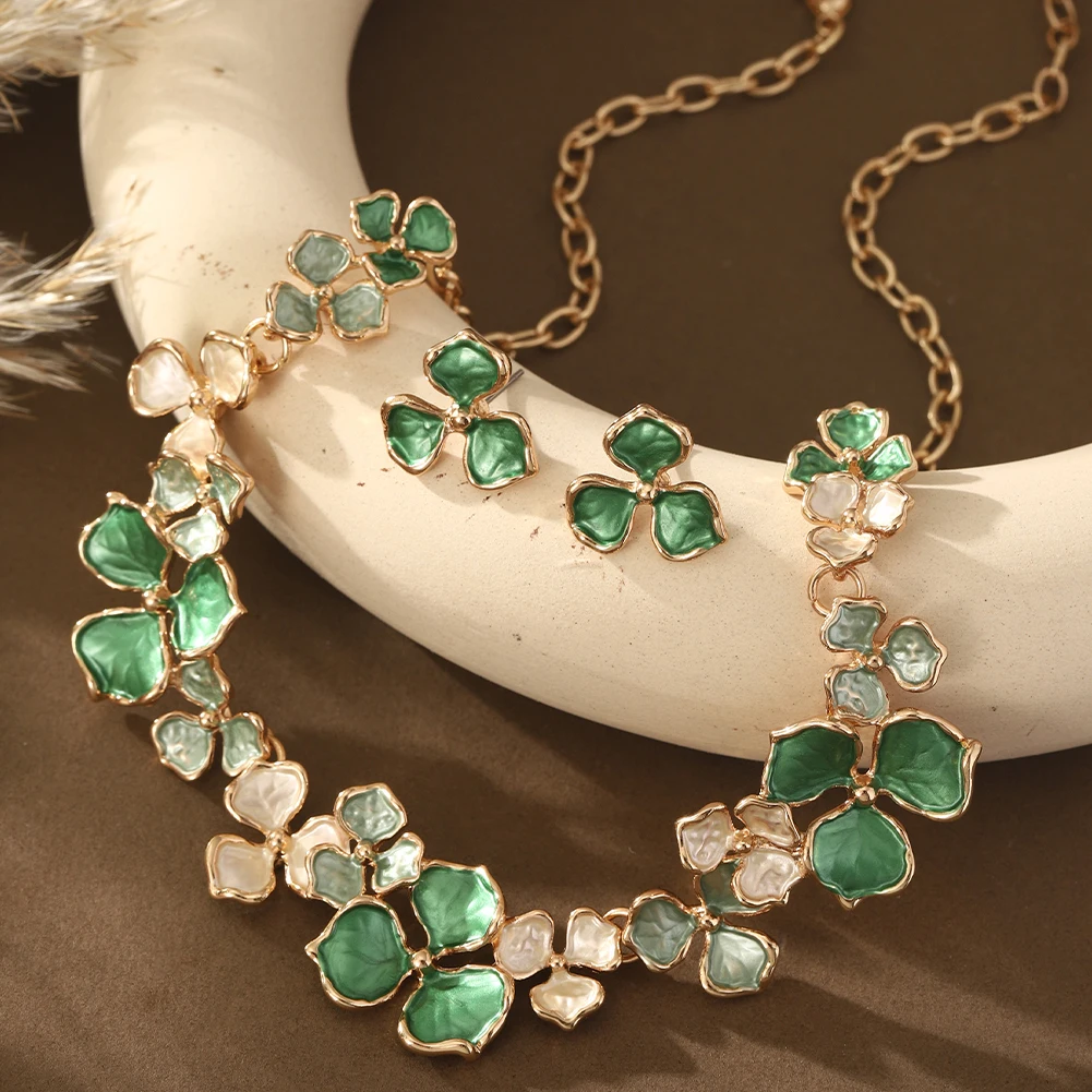 Cring Coco Enamel Flower Necklace for Women, Elegant Gift