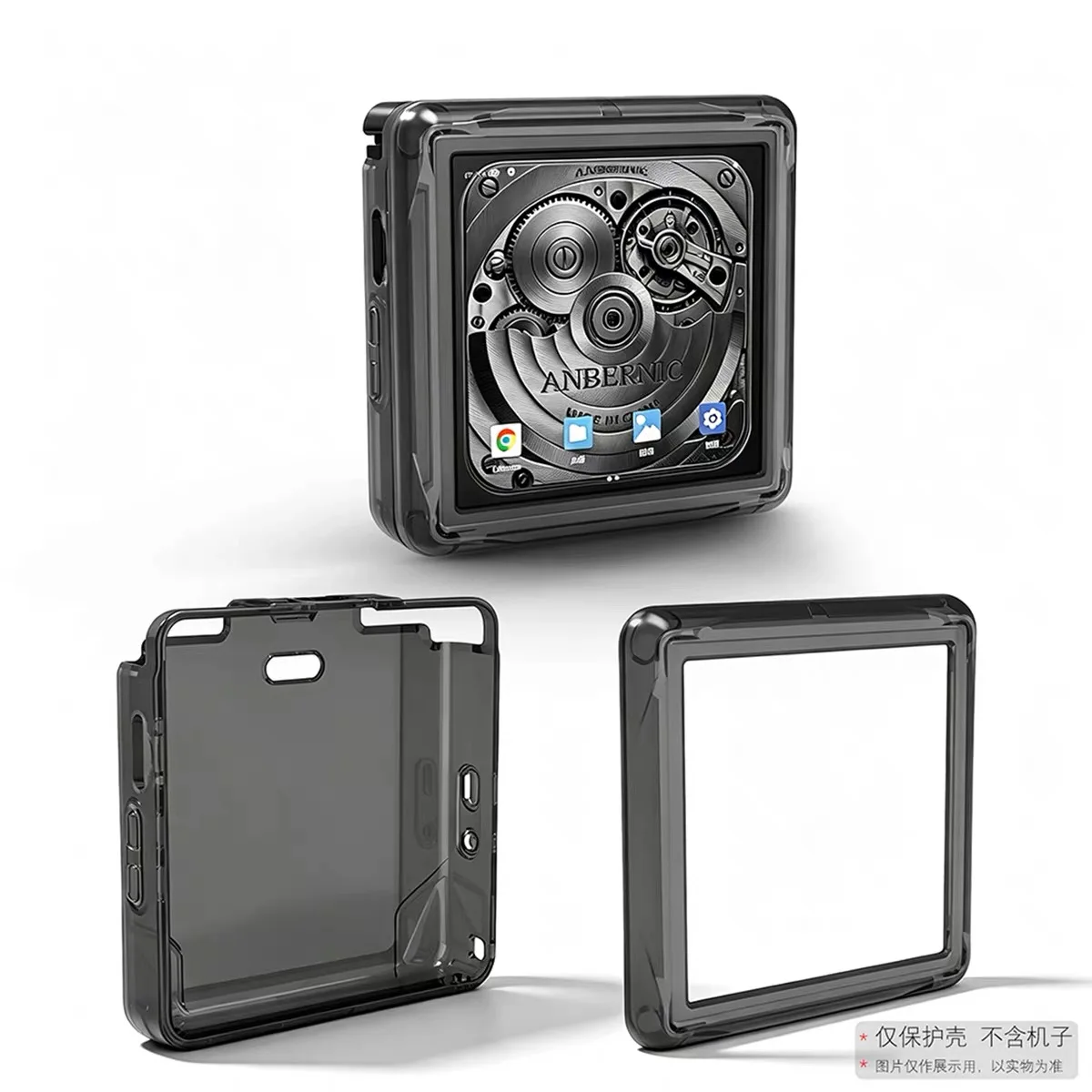 For ANBERNIC RG Rotate Console Transparent Soft Silicone Protective Case Clear Black TPU Protective Case Gaming Accessories
