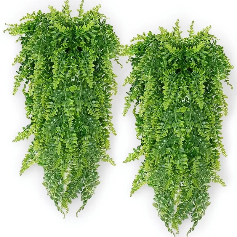 90cm Persian Fern Leaves Vines Home Room Decor Hanging Artificial Plant Plastic Leaf Grass Wedding Party Wall Balcony Decoration