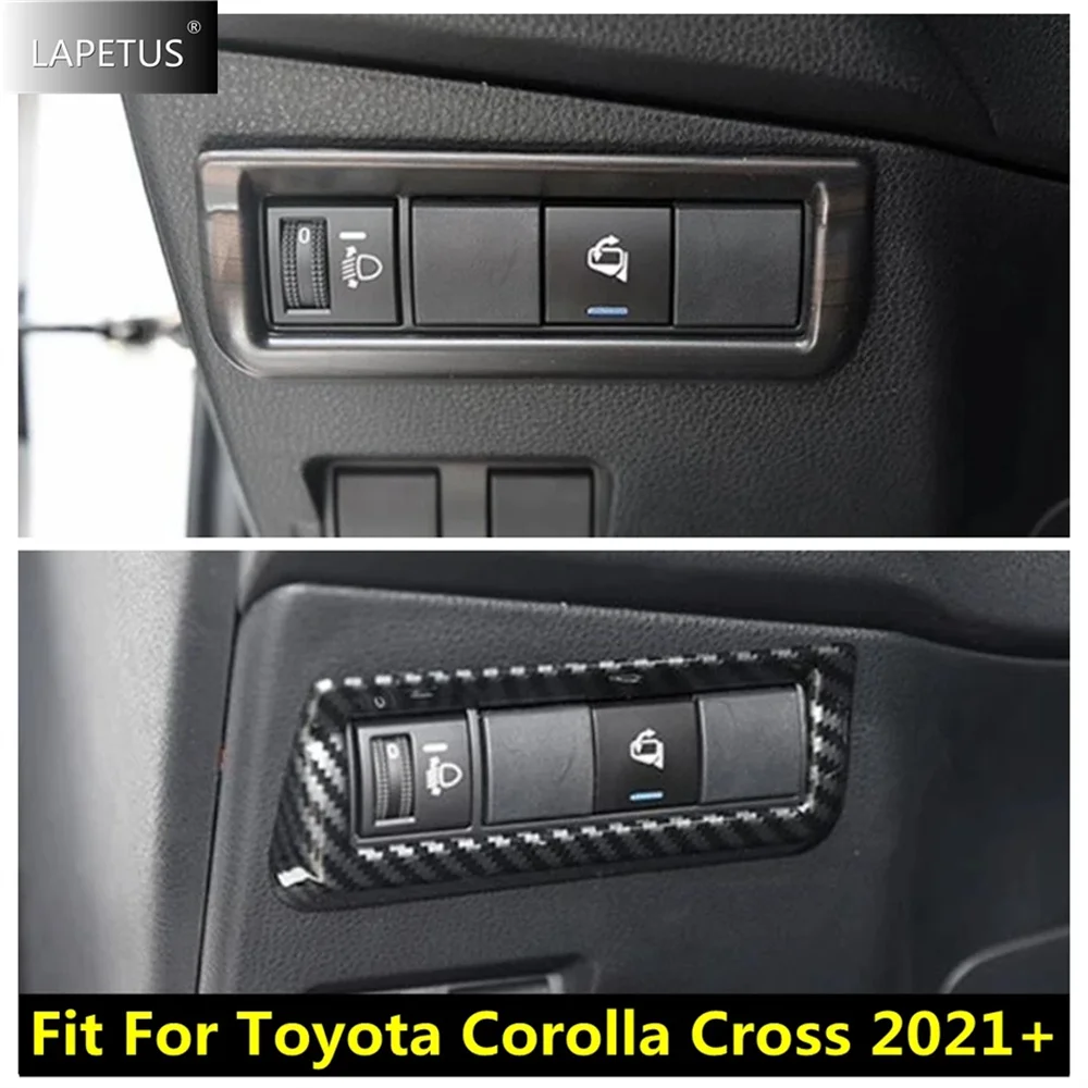 

For Toyota Corolla Cross 2021 - 2024 ABS Car Headlight Headlamp Switches Buttons Decor Panel Cover Trim Kit Interior Accessories