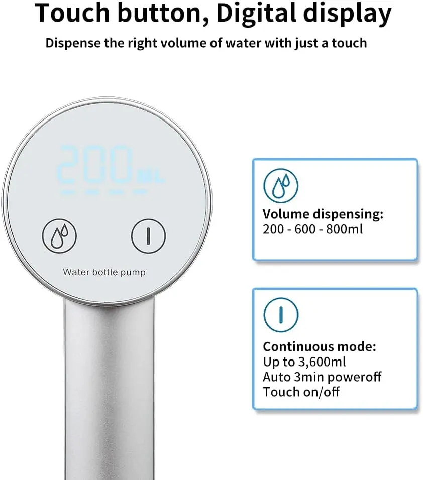 Elétrico Water Pump Dispenser, Smart Garrafa de Água, Dispositivo de Sucção Carregável, Dobrável, Doméstico, Cano, Cozinha