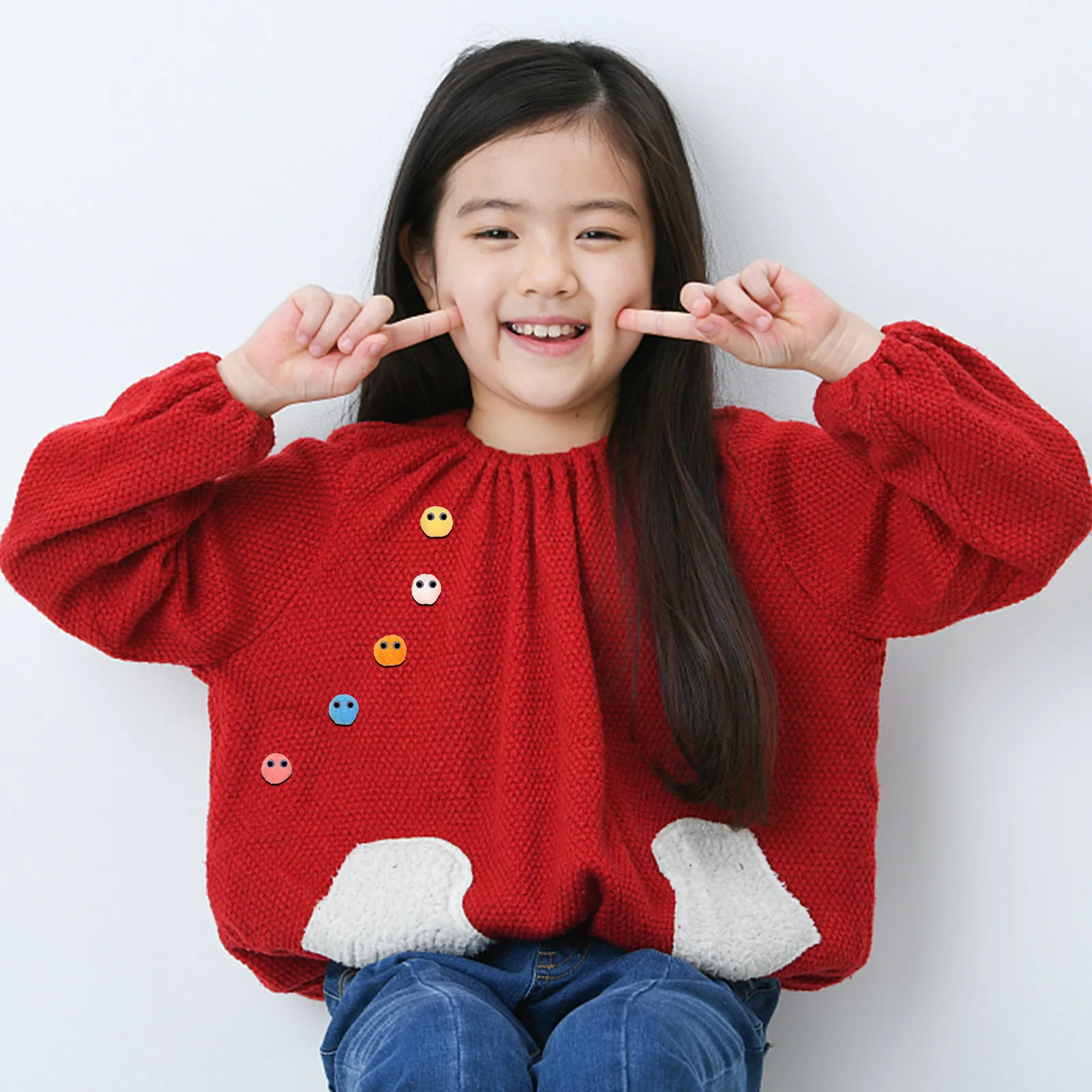 

Набор для рукоделия: 1 комплект разноцветных мини-помпонов из нейлоновой пряжи с подвижными глазками для декора одежды, аксессуаров, сумок, шляп